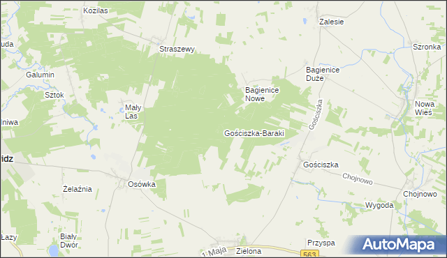 mapa Gościszka-Baraki, Gościszka-Baraki na mapie Targeo
