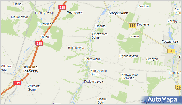 mapa Kiełczewice Maryjskie, Kiełczewice Maryjskie na mapie Targeo