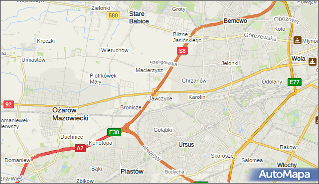mapa Mory gmina Ożarów Mazowiecki, Mory gmina Ożarów Mazowiecki na mapie Targeo