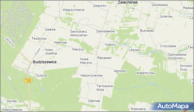 mapa Rękawiec, Rękawiec na mapie Targeo