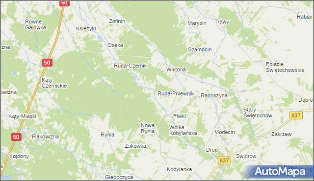mapa Ruda-Pniewnik, Ruda-Pniewnik na mapie Targeo