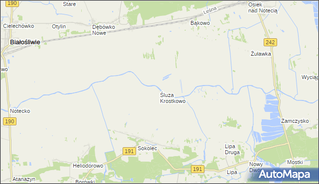 mapa Śluza Krostkowo, Śluza Krostkowo na mapie Targeo