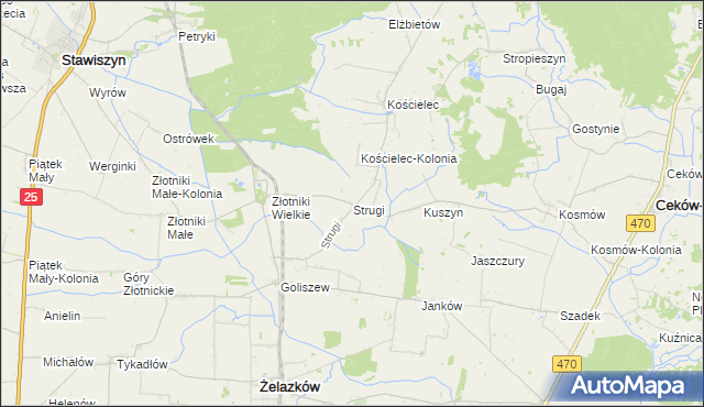 mapa Strugi gmina Żelazków, Strugi gmina Żelazków na mapie Targeo