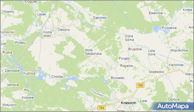 mapa Świdno gmina Krasocin, Świdno gmina Krasocin na mapie Targeo