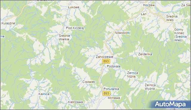 mapa Zahoczewie, Zahoczewie na mapie Targeo