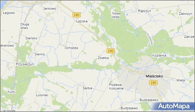 mapa Zbietka, Zbietka na mapie Targeo