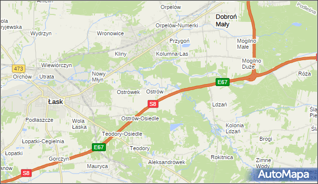 mapa Barycz gmina Dobroń, Barycz gmina Dobroń na mapie Targeo