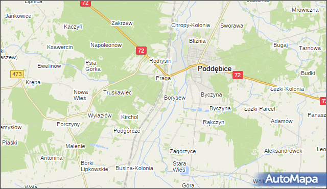 mapa Borysew, Borysew na mapie Targeo