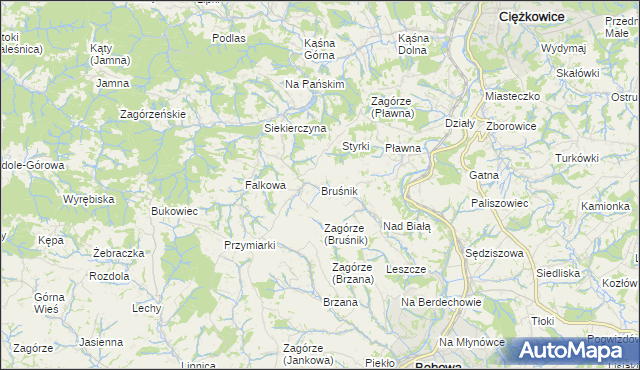 mapa Bruśnik, Bruśnik na mapie Targeo