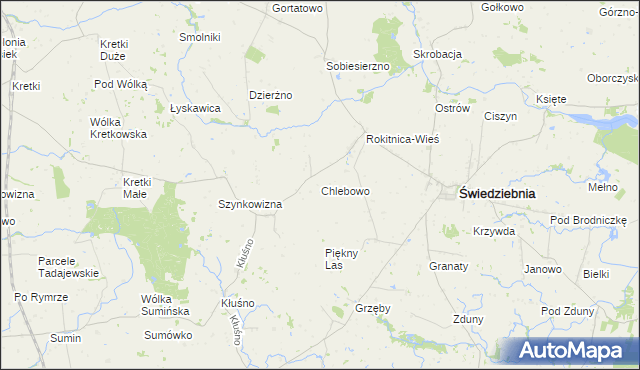 mapa Chlebowo gmina Świedziebnia, Chlebowo gmina Świedziebnia na mapie Targeo