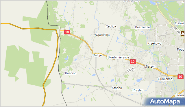 mapa Dołuje, Dołuje na mapie Targeo