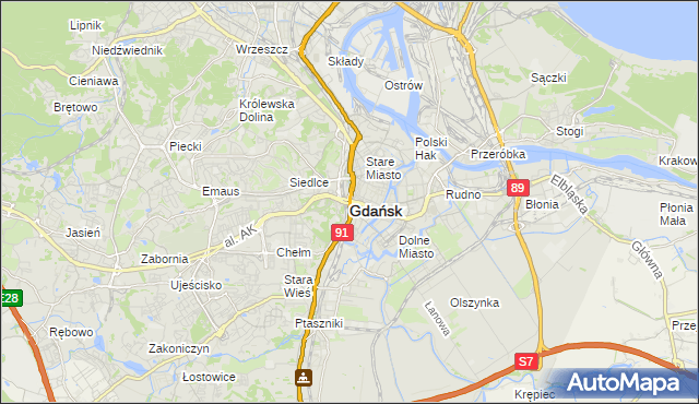 mapa Gdańska, Gdańsk na mapie Targeo