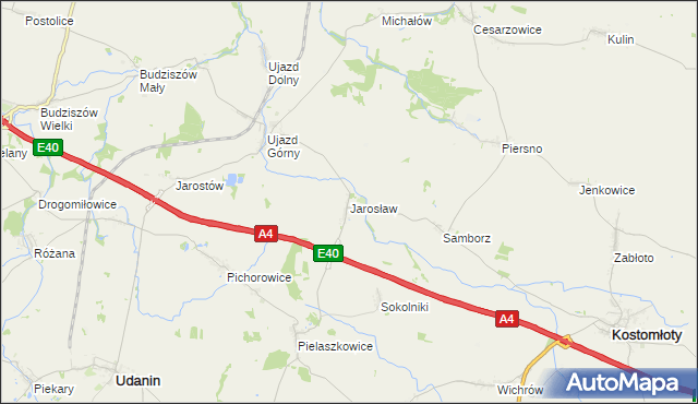 mapa Jarosław gmina Udanin, Jarosław gmina Udanin na mapie Targeo