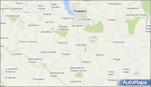 mapa Kobylata, Kobylata na mapie Targeo