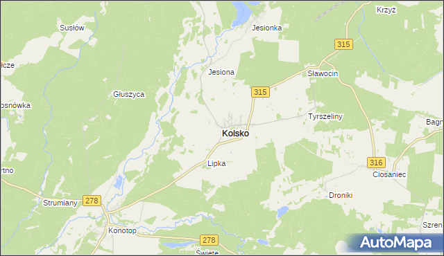 mapa Kolsko, Kolsko na mapie Targeo
