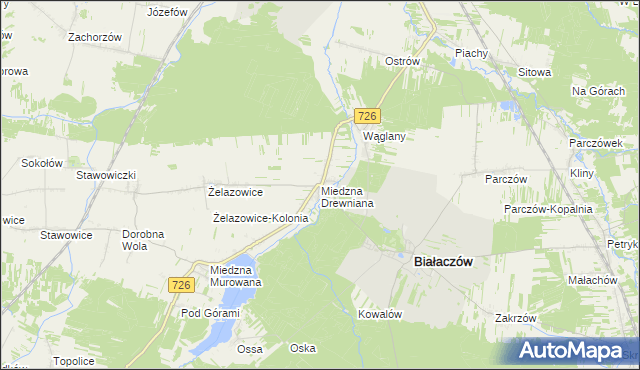 mapa Miedzna Drewniana, Miedzna Drewniana na mapie Targeo