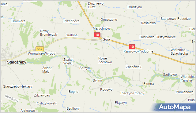 mapa Nowe Żochowo, Nowe Żochowo na mapie Targeo