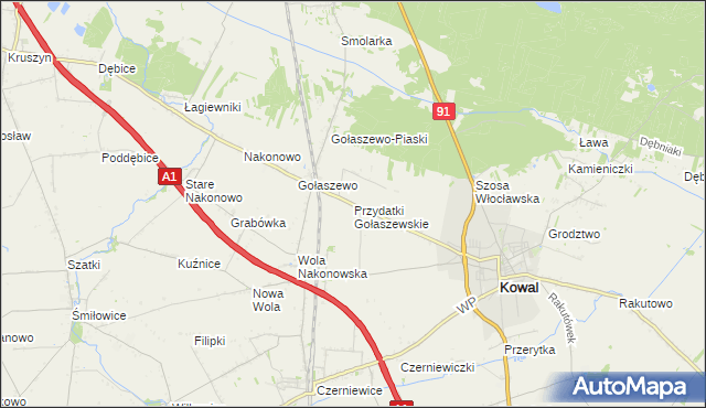 mapa Przydatki Gołaszewskie, Przydatki Gołaszewskie na mapie Targeo