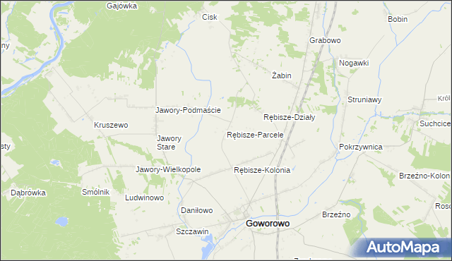 mapa Rębisze-Parcele, Rębisze-Parcele na mapie Targeo