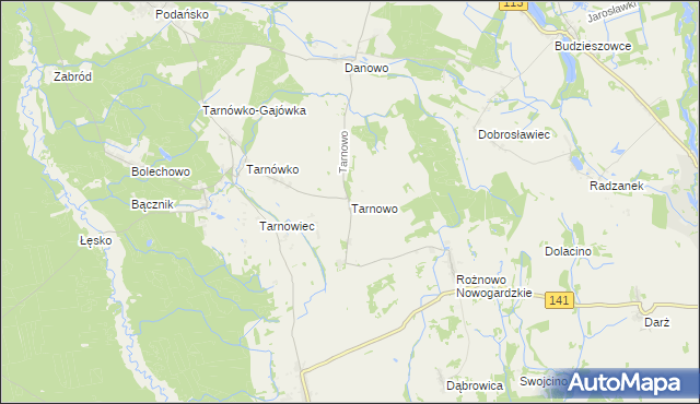 mapa Tarnowo gmina Maszewo, Tarnowo gmina Maszewo na mapie Targeo