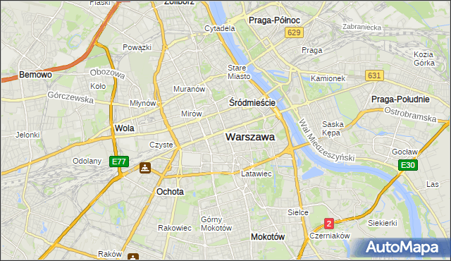 mapa Warszawy, Warszawa na mapie Targeo