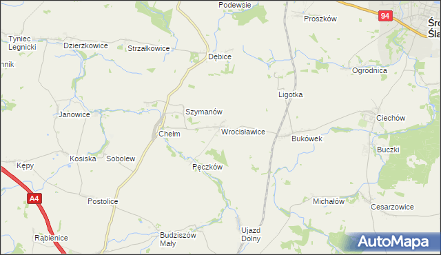 mapa Wrocisławice, Wrocisławice na mapie Targeo