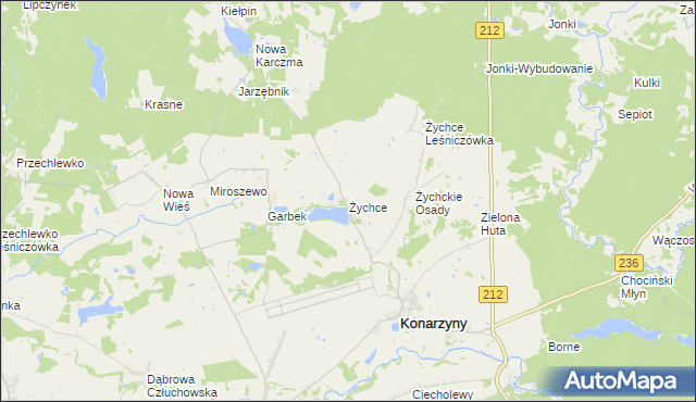 mapa Żychce, Żychce na mapie Targeo