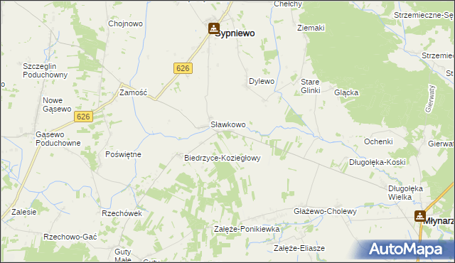 mapa Batogowo, Batogowo na mapie Targeo