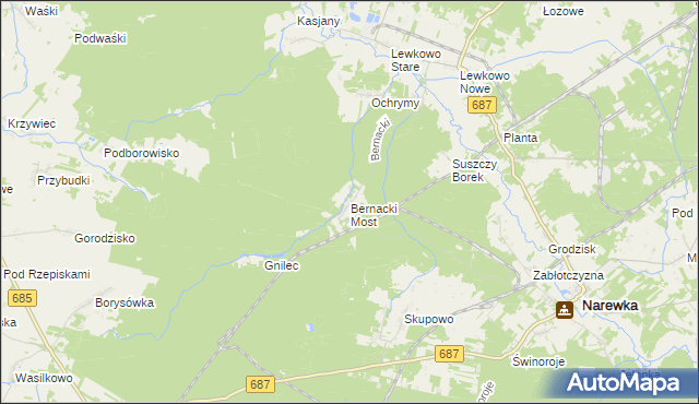 mapa Bernacki Most, Bernacki Most na mapie Targeo
