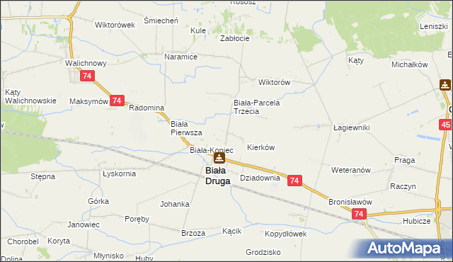 mapa Biała-Parcela, Biała-Parcela na mapie Targeo