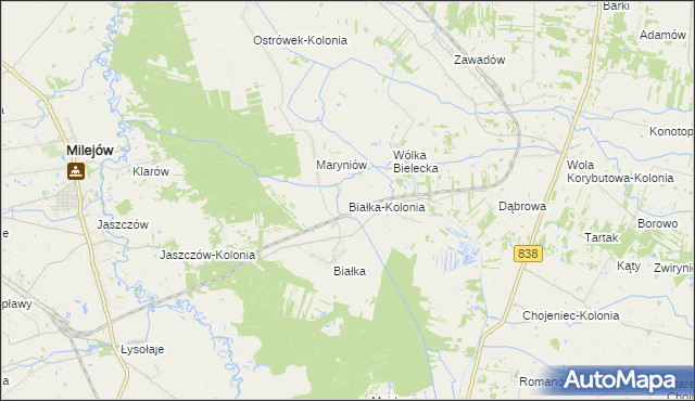 mapa Białka-Kolonia, Białka-Kolonia na mapie Targeo