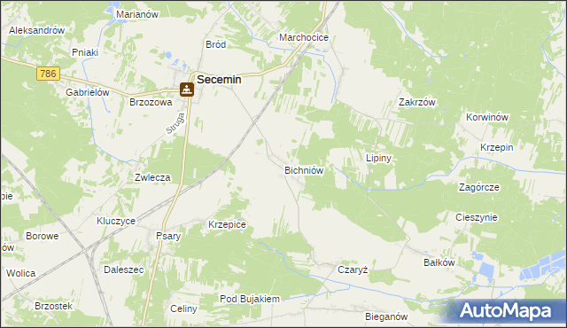 mapa Bichniów, Bichniów na mapie Targeo