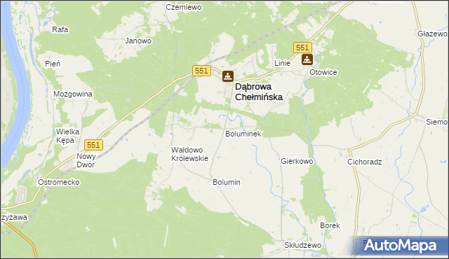 mapa Boluminek, Boluminek na mapie Targeo