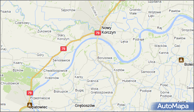 mapa Borusowa, Borusowa na mapie Targeo
