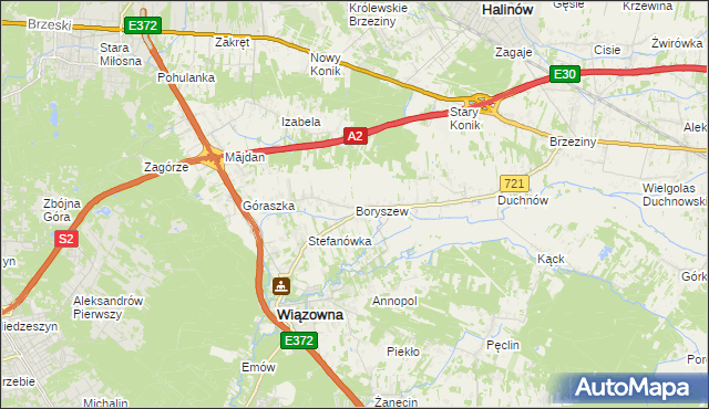 mapa Boryszew, Boryszew na mapie Targeo