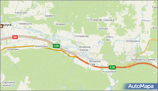 mapa Bożepole Wielkie, Bożepole Wielkie na mapie Targeo