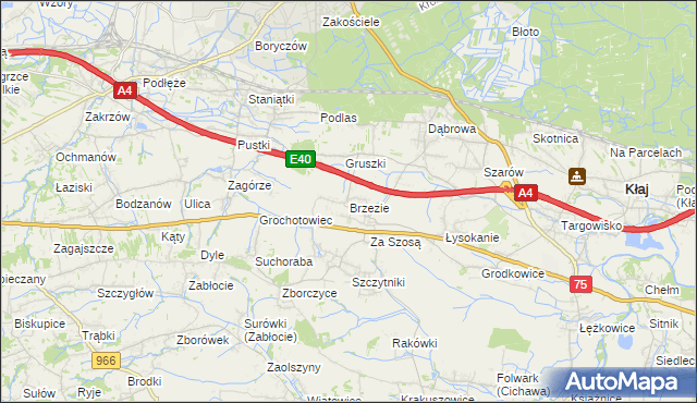 mapa Brzezie gmina Kłaj, Brzezie gmina Kłaj na mapie Targeo