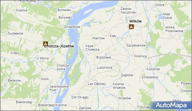 mapa Brzozowa gmina Wilków, Brzozowa gmina Wilków na mapie Targeo