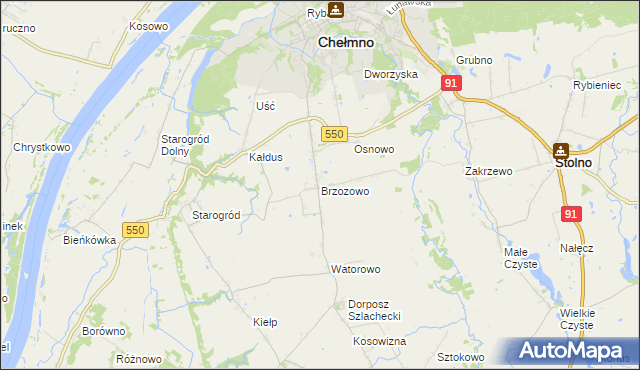 mapa Brzozowo gmina Kijewo Królewskie, Brzozowo gmina Kijewo Królewskie na mapie Targeo