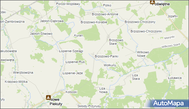 mapa Brzozowo-Panki, Brzozowo-Panki na mapie Targeo