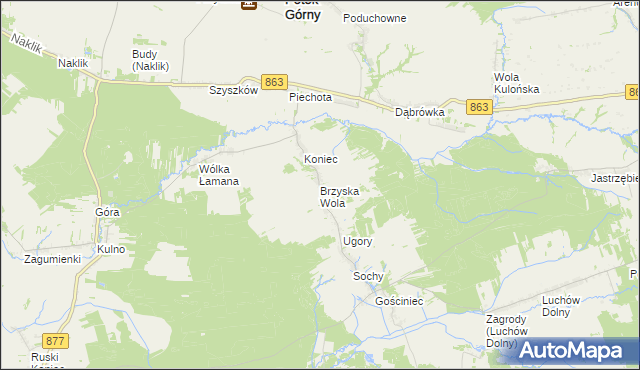 mapa Brzyska Wola, Brzyska Wola na mapie Targeo