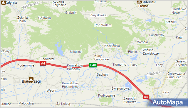 mapa Budy Łańcuckie, Budy Łańcuckie na mapie Targeo