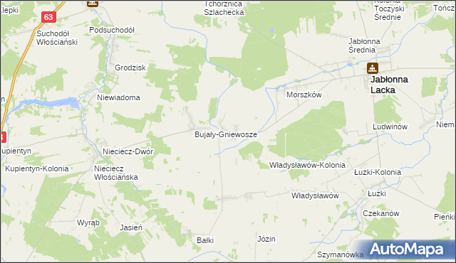 mapa Bujały-Mikosze, Bujały-Mikosze na mapie Targeo