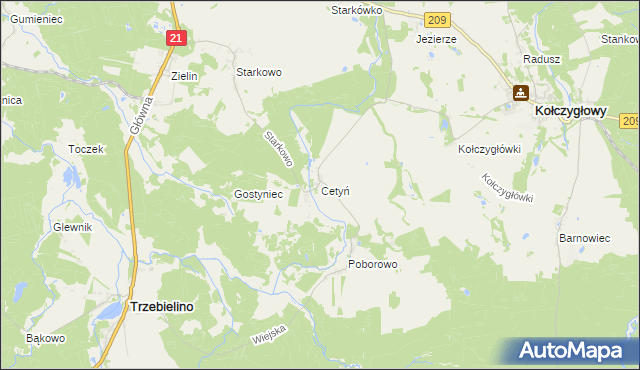 mapa Cetyń, Cetyń na mapie Targeo