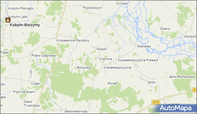 mapa Chomice gmina Sokoły, Chomice gmina Sokoły na mapie Targeo