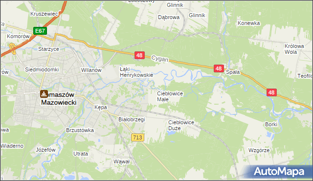 mapa Ciebłowice Małe, Ciebłowice Małe na mapie Targeo