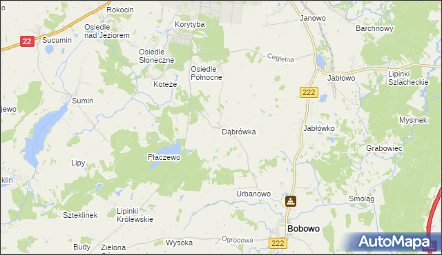 mapa Dąbrówka gmina Starogard Gdański, Dąbrówka gmina Starogard Gdański na mapie Targeo