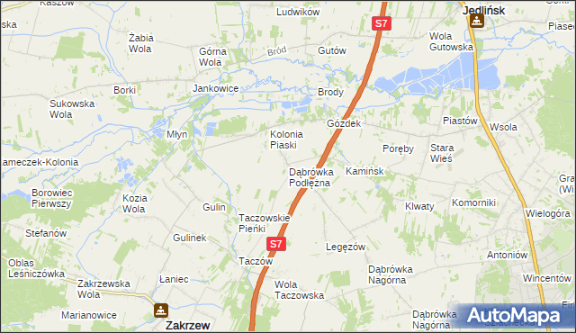 mapa Dąbrówka Podłężna, Dąbrówka Podłężna na mapie Targeo