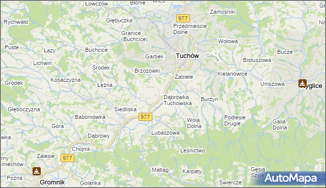 mapa Dąbrówka Tuchowska, Dąbrówka Tuchowska na mapie Targeo