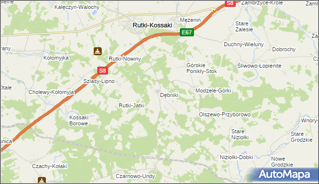 mapa Dębniki gmina Rutki, Dębniki gmina Rutki na mapie Targeo